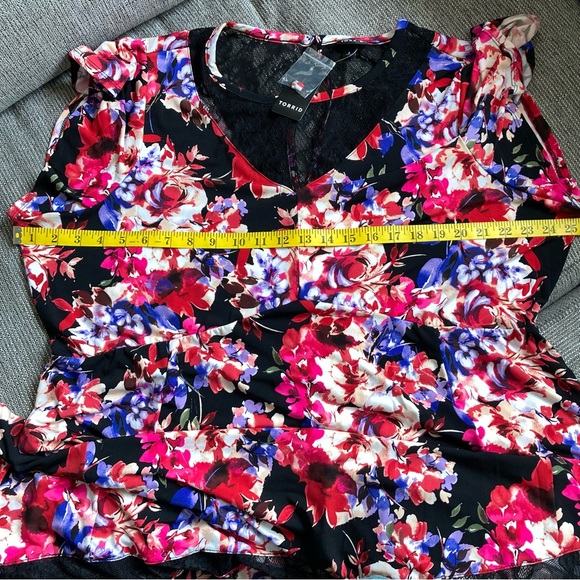 NWT Torrid Skater Midi Dress-Studio Knit Lace Floral Black Size 4X - Picture 11 of 11